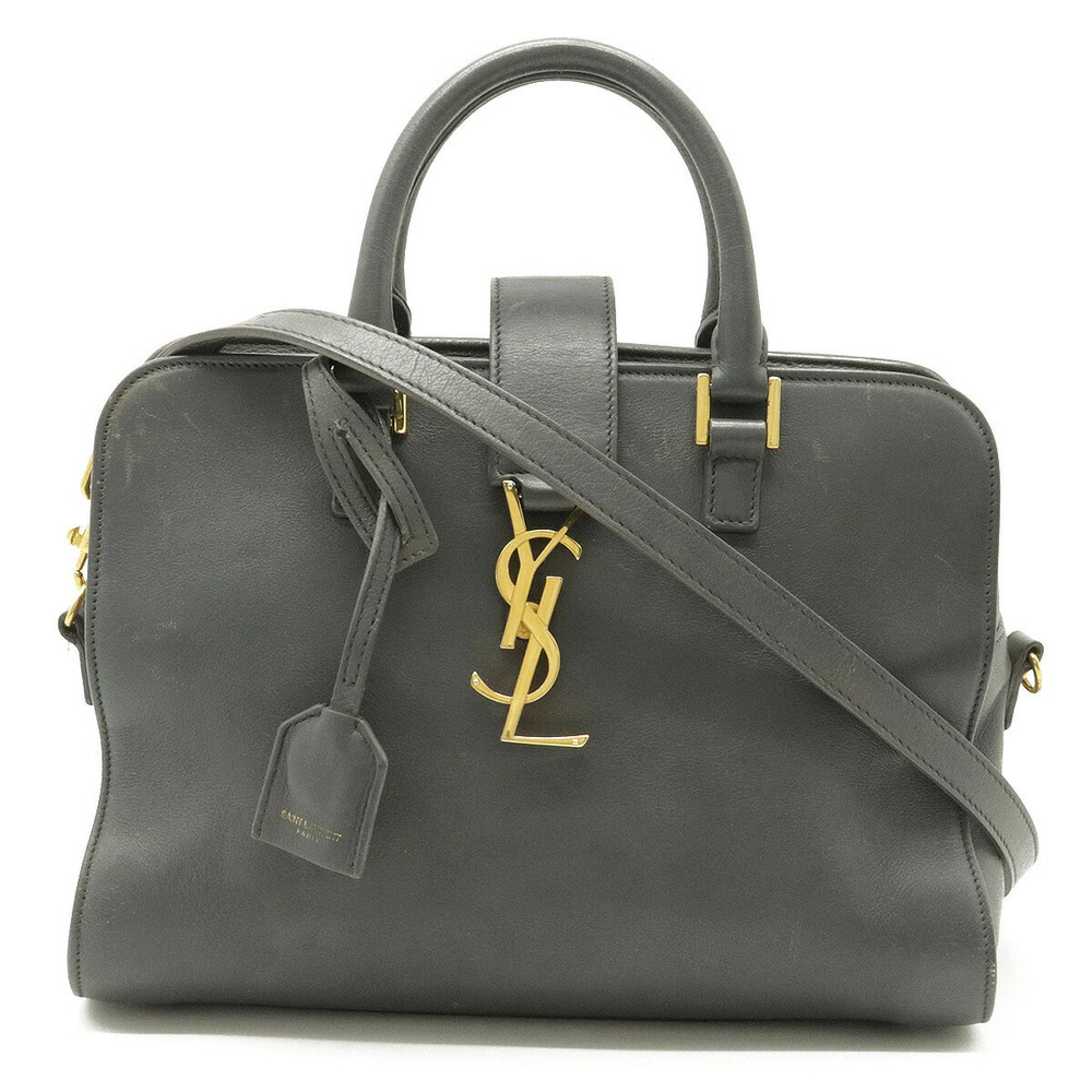 SAINT LAURENT PARIS YSL Baby Cabas 2way Shoulder Bag Leather Gray